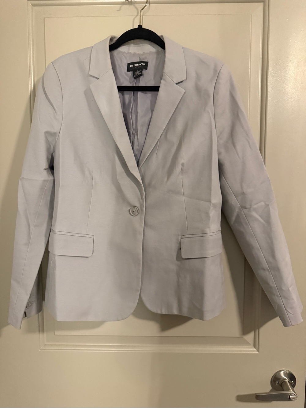 Liz Claiborne Light Gray Single-Button Women's Blazer